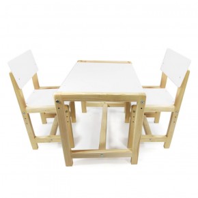 Детский растущий комплект стол и два стула  Я САМ "Лофт" (Белый, Сосна) в Ишиме - ishim.mebel-74.com | фото