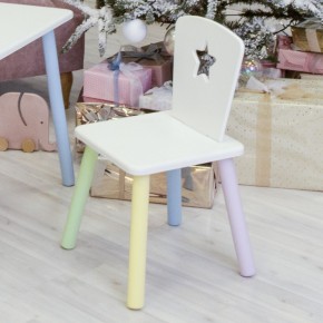 Детский стул Звездочка (Белый/Белый/Цветной) в Ишиме - ishim.mebel-74.com | фото