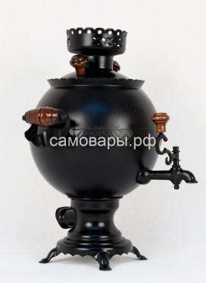 Электрический самовар "Черный Русский" матовый шар в наборе на 3 литра. Ограниченная серия. в Ишиме - ishim.mebel-74.com | фото