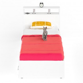 Камелия Кровать с ящиками 0900, цвет белый, ШхГхВ 93,5х217х78,2 см., сп.м. 900х2000 мм., без матраса, основание есть в Ишиме - ishim.mebel-74.com | фото