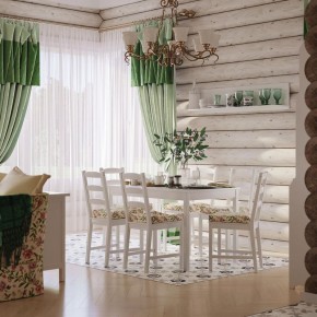 Комлект Вествик обеденный стол и четыре стула, массив сосны, цвет белый в Ишиме - ishim.mebel-74.com | фото