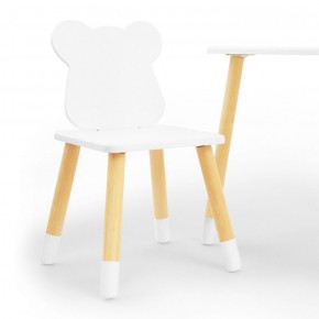 Комплект детской мебели стол и два стула Мишутка (Белый/Белый/Береза) в Ишиме - ishim.mebel-74.com | фото