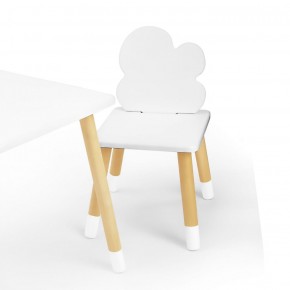Комплект детской мебели стол и два стула Облачко (Белый/Белый/Береза) в Ишиме - ishim.mebel-74.com | фото