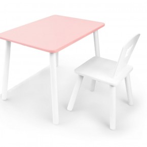 Комплект детской мебели стол и стул Корона (Розовый/Белый/Белый) в Ишиме - ishim.mebel-74.com | фото