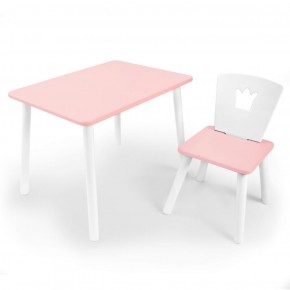 Комплект детской мебели стол и стул Корона (Розовый/Розовый/Белый) в Ишиме - ishim.mebel-74.com | фото