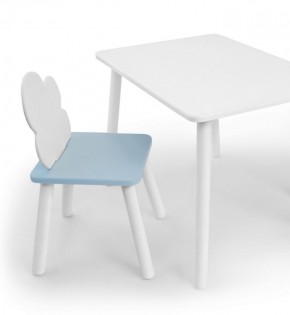 Комплект детской мебели стол и стул Облачко (Белый/Голубой/Белый) в Ишиме - ishim.mebel-74.com | фото