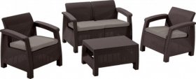 Комплект мебели Корфу сет (Corfu set) коричневый - серо-бежевый * в Ишиме - ishim.mebel-74.com | фото