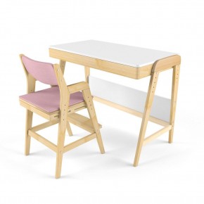 Комплект растущий стол и стул с чехлом 38 попугаев «Вуди» (Белый, Береза, Розовый) в Ишиме - ishim.mebel-74.com | фото