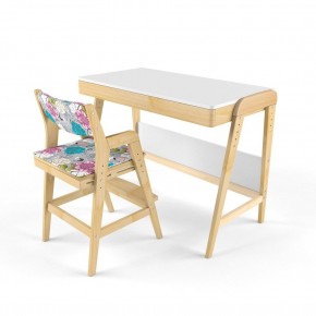Комплект растущий стол и стул с чехлом 38 попугаев «Вуди» (Белый, Без покрытия, Мечта) в Ишиме - ishim.mebel-74.com | фото