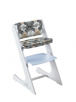 Комплект растущий стул и подушки Конёк Горбунёк Комфорт  (Бело-небесный, Лабиринт) в Ишиме - ishim.mebel-74.com | фото