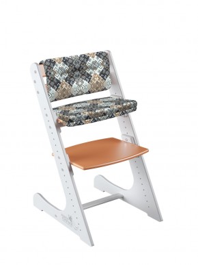 Комплект растущий стул и подушки Конёк Горбунёк Комфорт  (Бело-оранжевый, Лабиринт) в Ишиме - ishim.mebel-74.com | фото