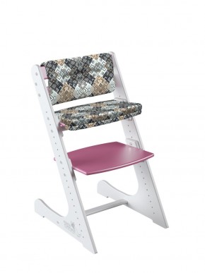 Комплект растущий стул и подушки Конёк Горбунёк Комфорт  (Бело-розовый, Лабиринт) в Ишиме - ishim.mebel-74.com | фото