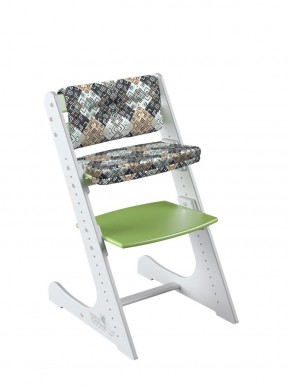 Комплект растущий стул и подушки Конёк Горбунёк Комфорт  (Бело-зеленый, Лабиринт) в Ишиме - ishim.mebel-74.com | фото