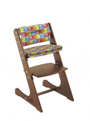 Комплект растущий стул и подушки Конёк Горбунёк Комфорт  (Орех, Арлекино лето) в Ишиме - ishim.mebel-74.com | фото