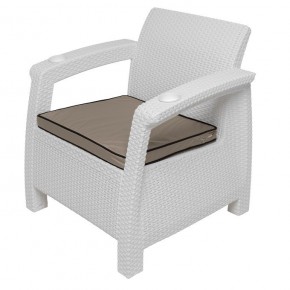 Комплект уличной мебели Yalta Premium Terrace Set (Ялта) белый (+подушки под спину) в Ишиме - ishim.mebel-74.com | фото