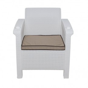 Комплект уличной мебели Yalta Premium Terrace Triple Set (Ялта) белый (+подушки под спину) в Ишиме - ishim.mebel-74.com | фото
