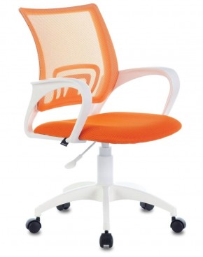 Кресло BRABIX "Fly MG-396W", пластик белый, сетка, оранжевое, 532401, MG-396W_532401 в Ишиме - ishim.mebel-74.com | фото