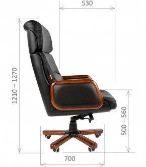 Кресло для руководителя CHAIRMAN 417 (Натуральная кожа) Черное в Ишиме - ishim.mebel-74.com | фото