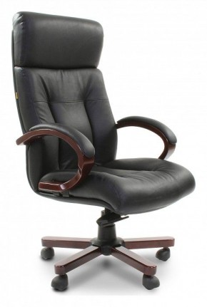 Кресло для руководителя Chairman 421 черный/орех темный, черный в Ишиме - ishim.mebel-74.com | фото