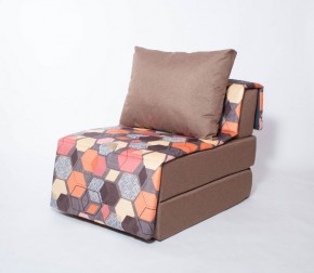 Кресло-кровать бескаркасное Харви (коричневый-геометрия браун) в Ишиме - ishim.mebel-74.com | фото