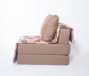 Кресло-кровать бескаркасное Харви (коричневый-геометрия браун) в Ишиме - ishim.mebel-74.com | фото