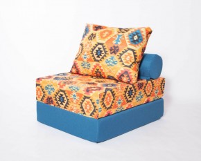 Кресло-кровать-пуф бескаркасное Прайм (мехико желтый-морская волна) в Ишиме - ishim.mebel-74.com | фото