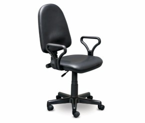 Кресло офисное Престиж+ (черный кожзам PV-1) г/п 140/ПВМ/ гольф в Ишиме - ishim.mebel-74.com | фото