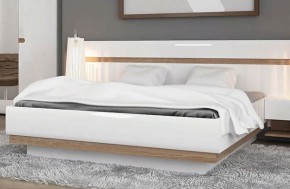Кровать 140/TYP 91-01 с подъемником, LINATE ,цвет белый/сонома трюфель в Ишиме - ishim.mebel-74.com | фото