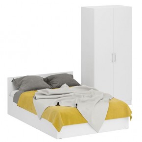 Кровать 1400 + Шкаф 2-х створчатый Стандарт, цвет белый, ШхГхВ 143,5х203,5х70 + 90х52х200 см., сп.м. 1400х2000 мм., без матраса, основание есть в Ишиме - ishim.mebel-74.com | фото