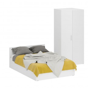 Кровать 1400 + Шкаф угловой Стандарт, цвет белый, ШхГхВ 143,5х203,5х70 + 81,2х81,2х200см., сп.м. 1400х2000 мм., без матраса, основание есть в Ишиме - ishim.mebel-74.com | фото