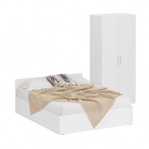 Кровать 1600 + Шкаф 2-х створчатый Стандарт, цвет белый, ШхГхВ 163,5х203,5х70 + 90х52х200 см., сп.м. 1600х2000 мм., без матраса, основание есть в Ишиме - ishim.mebel-74.com | фото