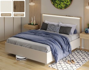 Кровать (Бело-серый U775 ST9/Дуб Галифакс Табак) 1600 в Ишиме - ishim.mebel-74.com | фото