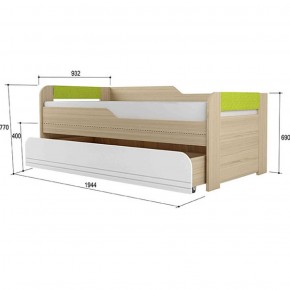 Кровать двухуровневая + подлокотники Стиль № 900.1 NEW (туя светлая/лайм) в Ишиме - ishim.mebel-74.com | фото