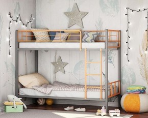 Кровать двухъярусная "Севилья-2.01 комбо" Серый/Оранжевый в Ишиме - ishim.mebel-74.com | фото