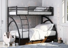 Кровать двухъярусная "Виньола-2 Я" с ящиком Черный/Венге в Ишиме - ishim.mebel-74.com | фото