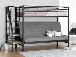 Кровать двухъярусная с диваном "Мадлен-3" (Черный/Серый) в Ишиме - ishim.mebel-74.com | фото