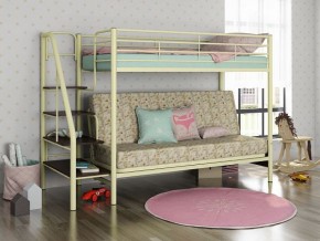 Кровать двухъярусная с диваном "Мадлен-3" (Белый/Фиолетовы) в Ишиме - ishim.mebel-74.com | фото