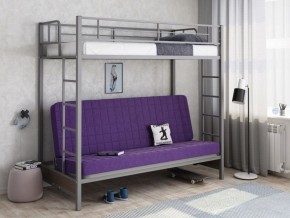Кровать двухъярусная с диваном "Мадлен" (Серый/Фиолетовый) в Ишиме - ishim.mebel-74.com | фото