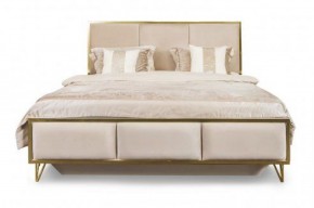 Кровать Lara 1600 с мягким изголовьем + основание (белый глянец) в Ишиме - ishim.mebel-74.com | фото