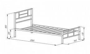 Кровать металлическая "Кадис 900х1900" Белый в Ишиме - ishim.mebel-74.com | фото