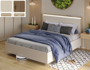 Кровать (Светло-серый U750 ST9/Дуб Галифакс Табак) 1400 в Ишиме - ishim.mebel-74.com | фото