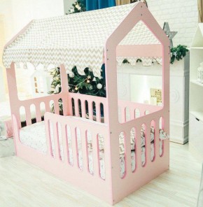 Кровать-домик без ящика 800*1600 (Розовый) в Ишиме - ishim.mebel-74.com | фото