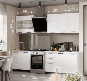 Кухонный гарнитур "Дина" 2.0 м (белый/белый глянец) в Ишиме - ishim.mebel-74.com | фото