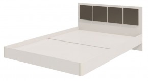 Парус Кровать 1200 на щитах (Белый/Графит) в изголовье 3 декор. квадрата в Ишиме - ishim.mebel-74.com | фото