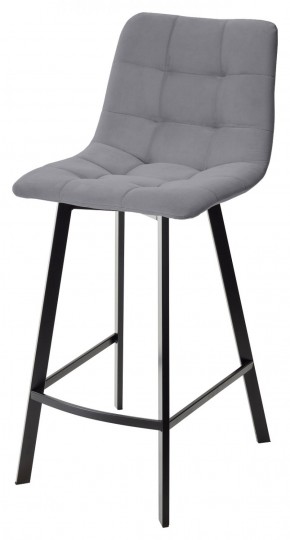 Полубарный стул CHILLI-QB SQUARE серый #27, велюр / черный каркас (H=66cm) М-City в Ишиме - ishim.mebel-74.com | фото