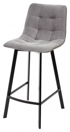 Полубарный стул CHILLI-QB SQUARE светло-серый #26, велюр / черный каркас (H=66cm) М-City в Ишиме - ishim.mebel-74.com | фото