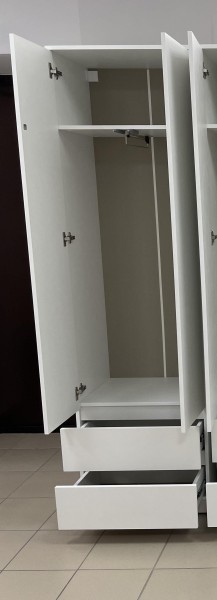 Шкаф 2-ств. с 2 ящиками и вешалкой "Бьянко" в Ишиме - ishim.mebel-74.com | фото