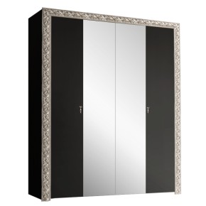 Шкаф 4-х дв. (с зеркалами)  Premium черная/серебро (ТФШ1/4(П) в Ишиме - ishim.mebel-74.com | фото