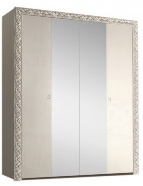 Шкаф 4-х дв. (с зеркалами) Premium слоновая кость/серебро (ТФШ1/4(П) в Ишиме - ishim.mebel-74.com | фото