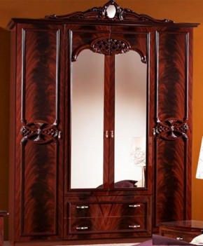 Шкаф 4-х дверный с зеркалами (03.144) Ольга (могано) в Ишиме - ishim.mebel-74.com | фото